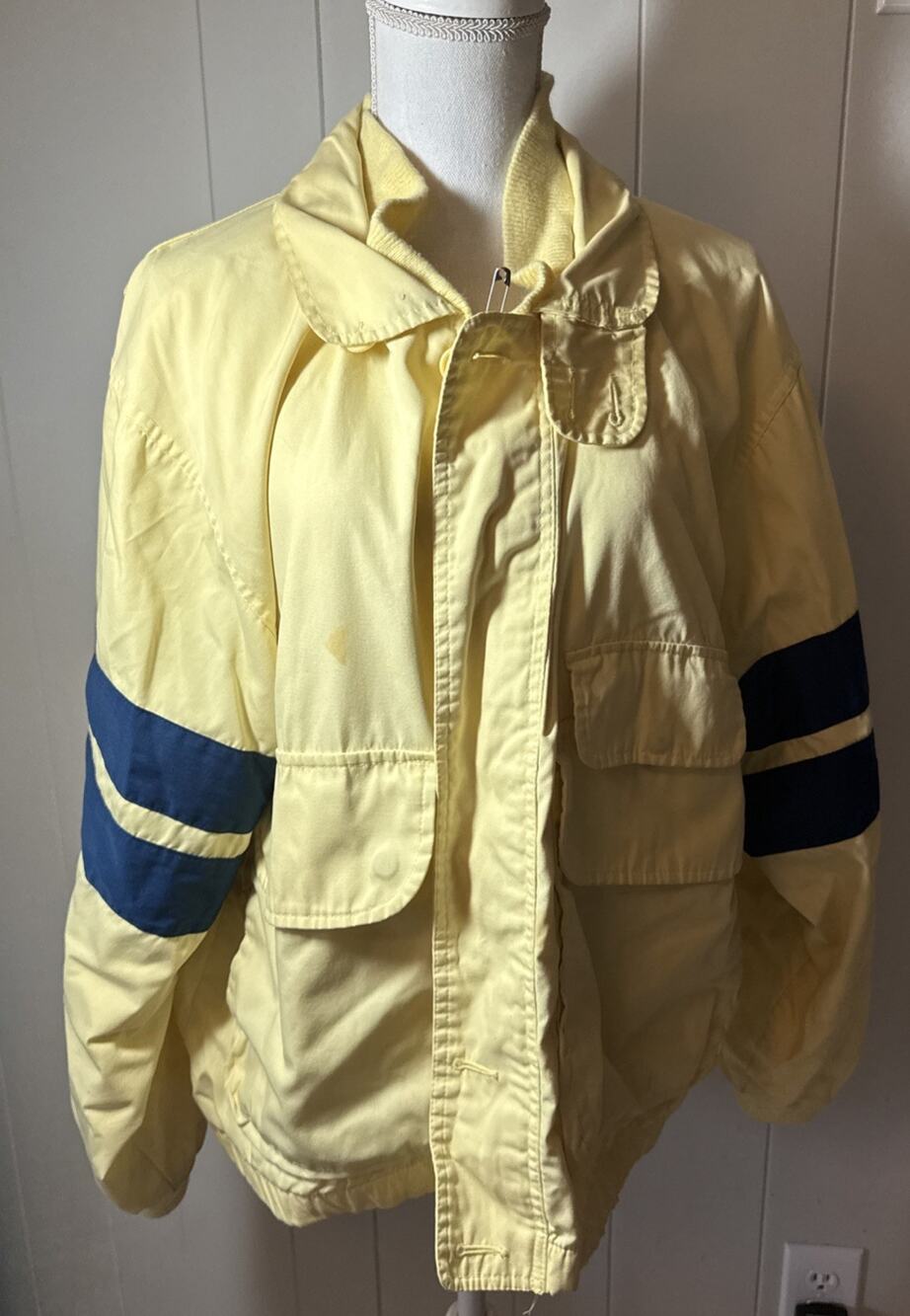 The Fox Collection 90s Mens Jacket L Regular Fit Yellow Vintage Windbreaker MM